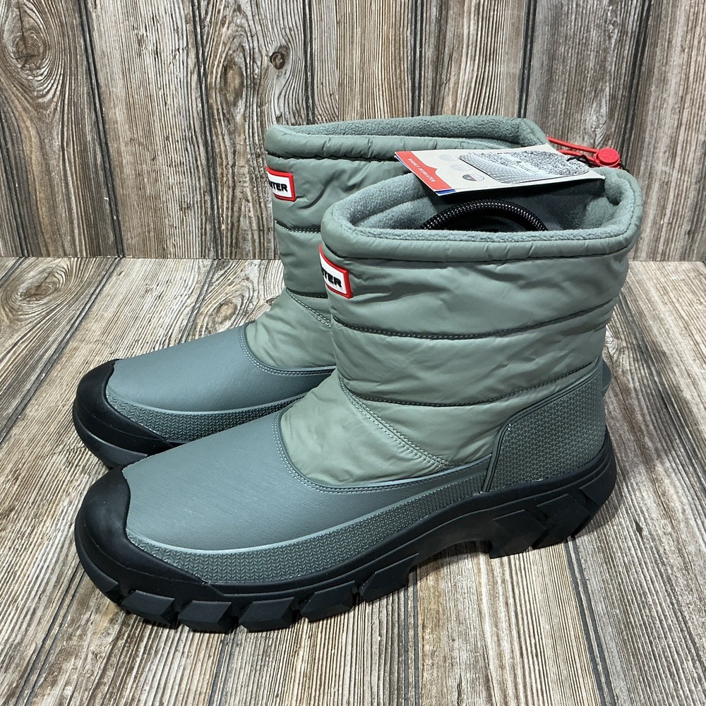 Hunter Intrepid Mens Pull On Insulated Waterproof Winter Snow Ankle Boots US 13